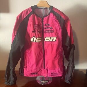 Icon Motosports Stage 2 Merc Women's Large Pink Racing Jacket PreOwned